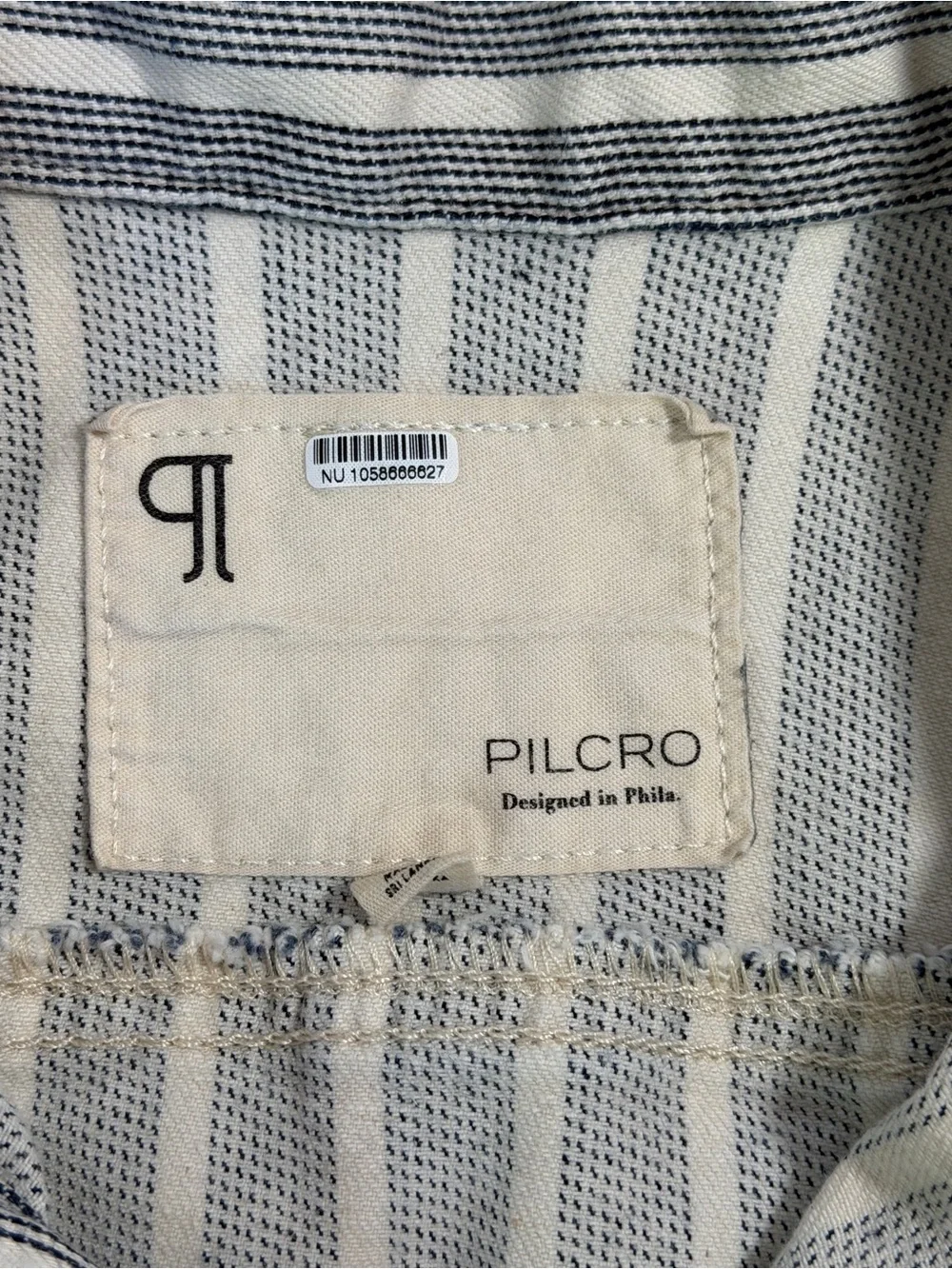 Pilcro Anthropologie Stripe Puff Sleeve Utility Romper Coastal Cottagecore 2